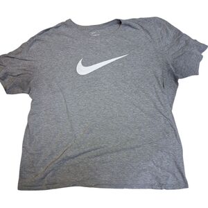 Nike Heather Gray Tee with White Swoosh